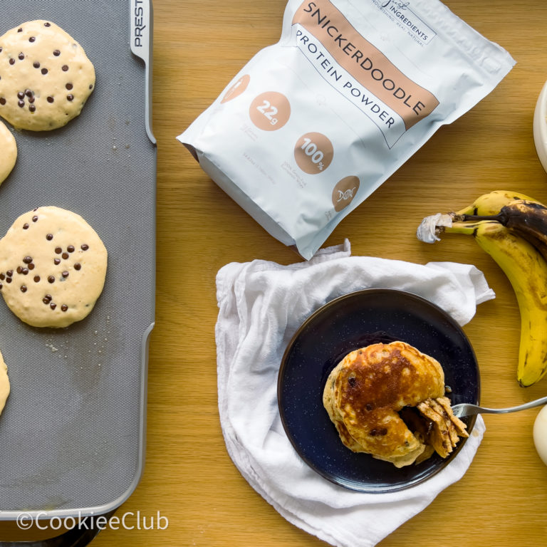 Healthy Banana Bread Chocolate Chip Protein Pancakes-2