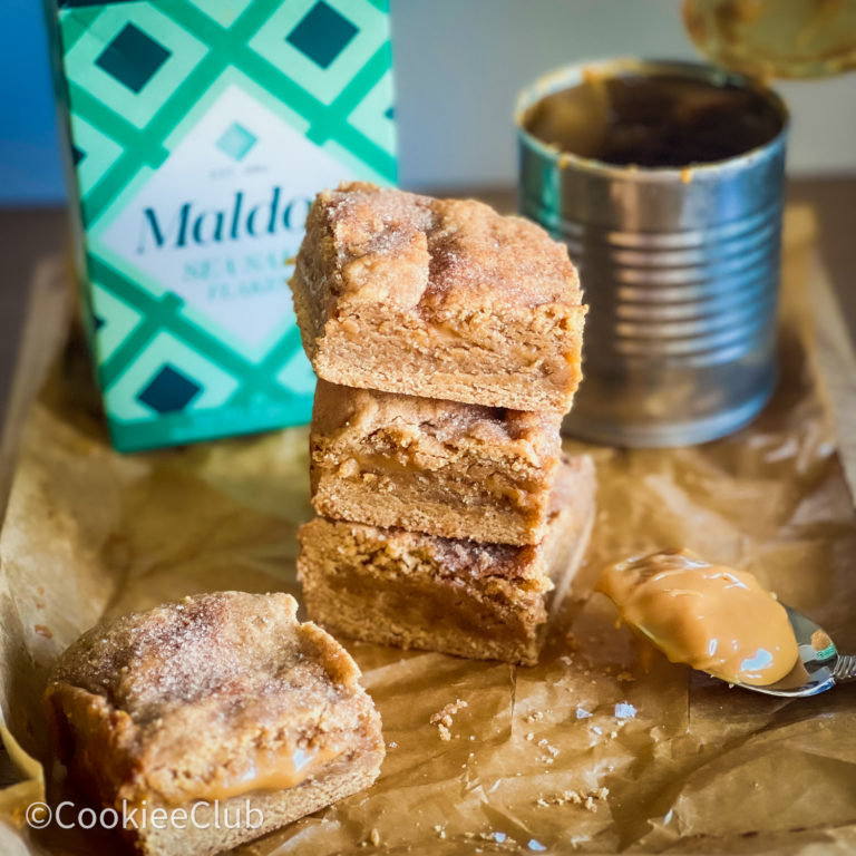 Churro Dulce De Leche Cookie Bars