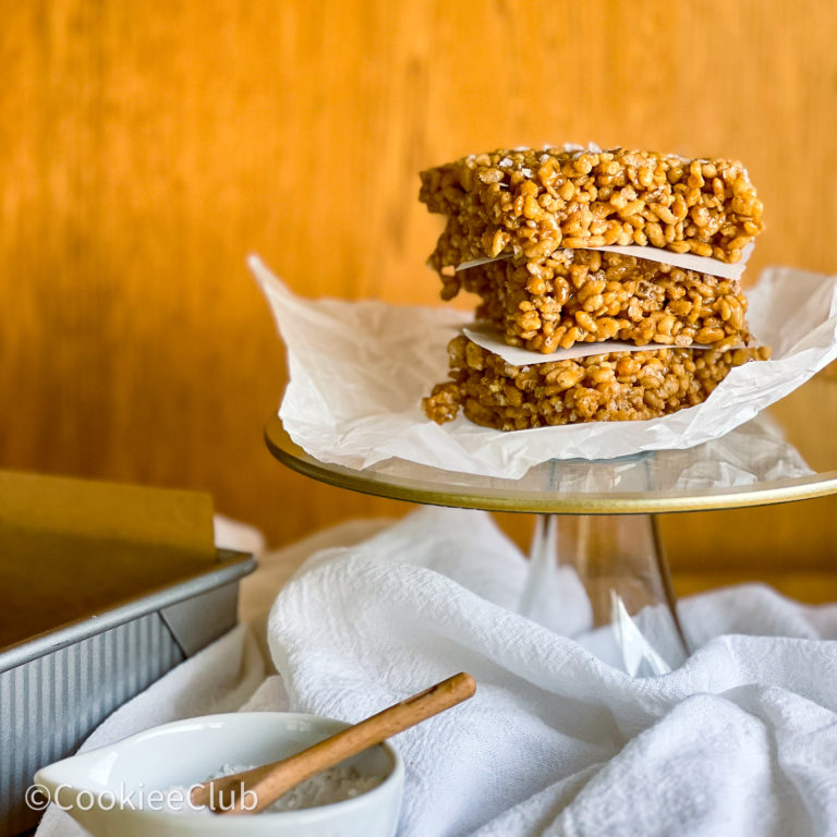 Salted Caramel Rice Bubble Squares