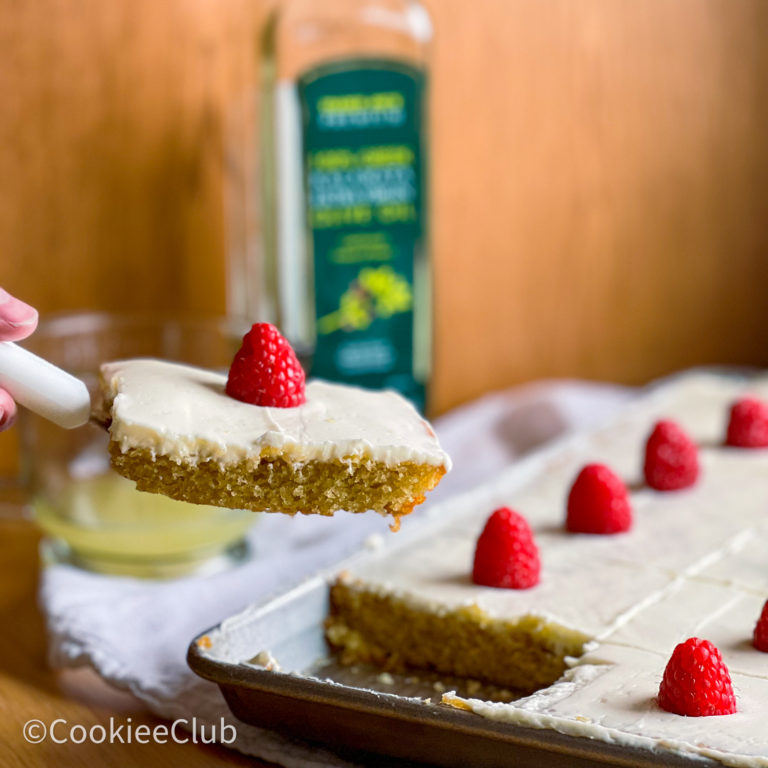 Italian Lemon Olive Oil Sheet Cake with a Lemon Mascarpone Frosting