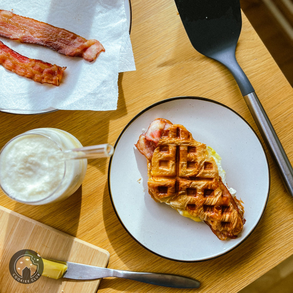 Waffle Croissant Breakfast Sandwiches