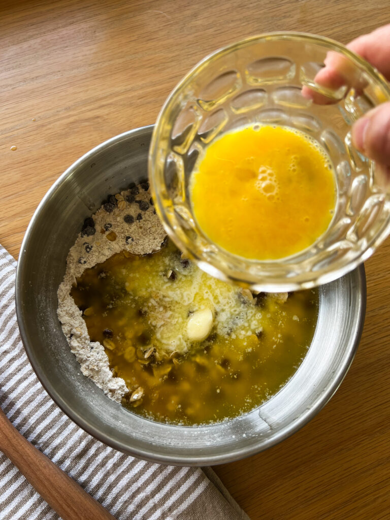 Dry Cookie Mix, Melted Butter and Egg